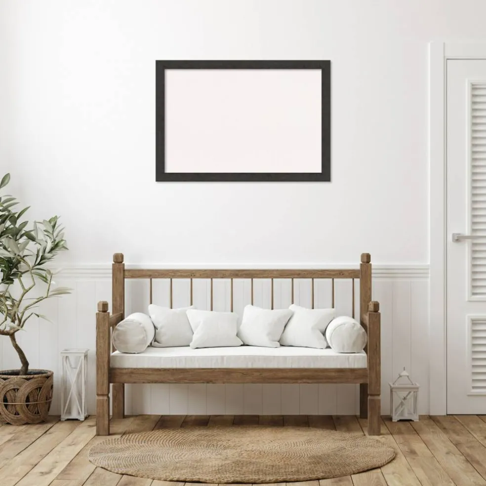 Rustic Plank Narrow Framed Corkboard, White Cork