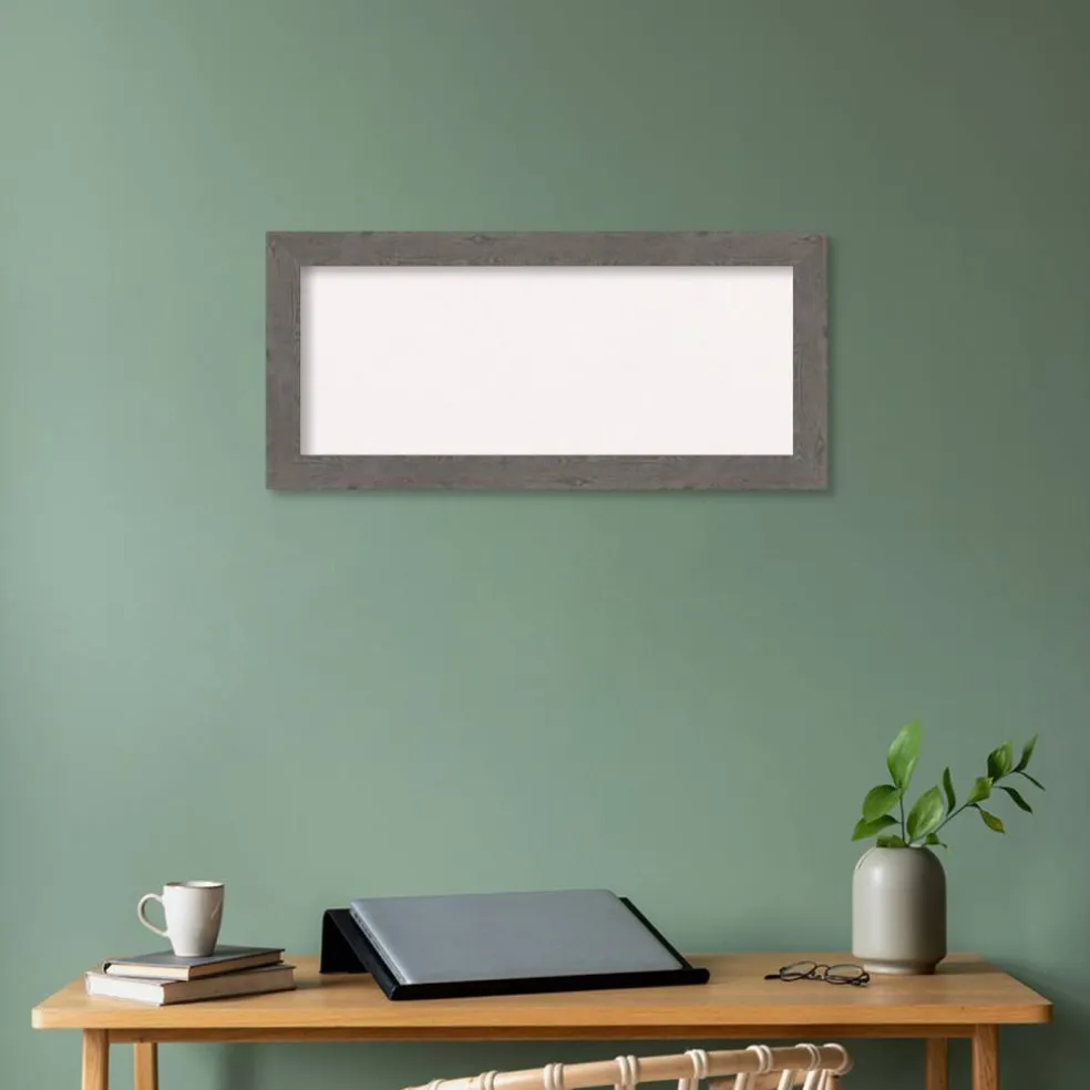 Rustic Plank Narrow Framed Corkboard, White Cork
