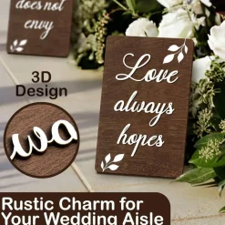 Rustic Wedding Aisle Signs Set of 8 1 Corinthians 13 Wooden Wedding Ceremony Signs Love Bible Verse Decor for Wedding Aisle Church Anniversary Vow Renewal
