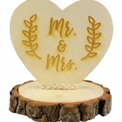 Rustic Wood Mr. & Mrs. Wedding Cake Topper