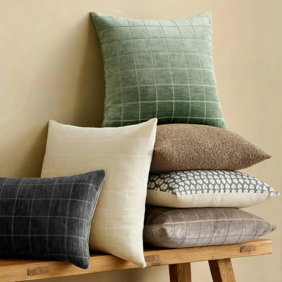 Sage Plaid Decorative Throw Pillow Covers 18x18 Set of 2