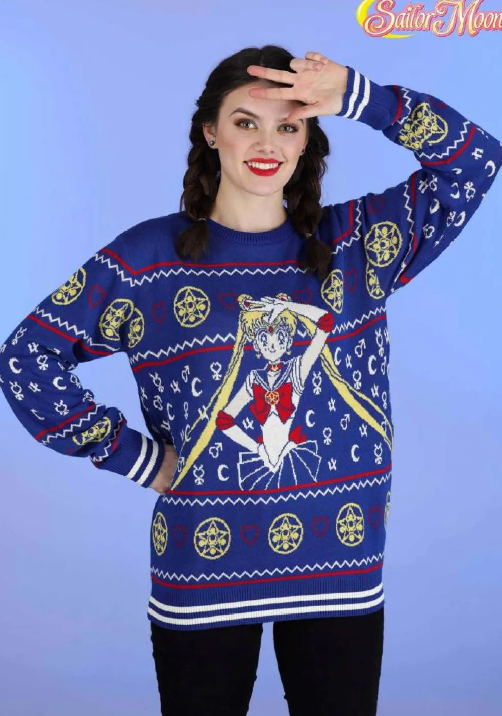 Sailor Moon Fair Isle Adult Ugly Christmas Sweater
