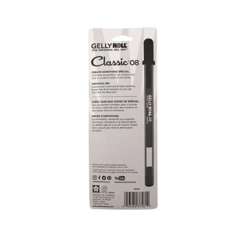 Sakura® Gelly Roll® Classic 0.8mm Medium Black Gel Pens, 3ct.
