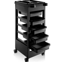 Saloniture Beauty Salon Rolling Trolley Cart With 5 Drawers