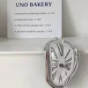 Salvador Dali Melting Clock, Watch Melted Clock for Decorative Home Office Shelf Desk Table Funny Creative Gift, Rome Silver