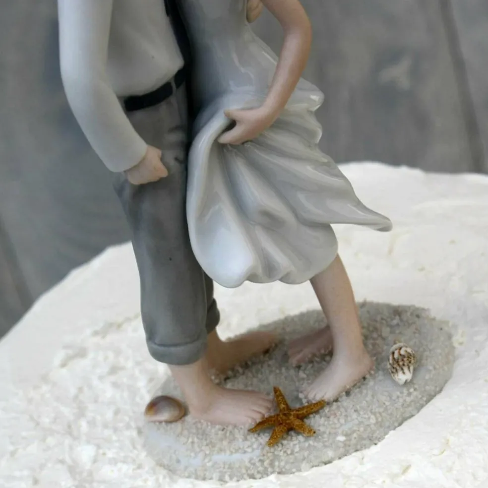 "Sand and Shells " Beach Bride and Groom Wedding Cake Topper