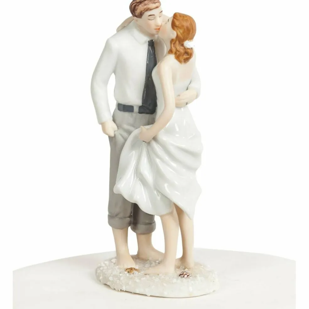 "Sand and Shells " Beach Bride and Groom Wedding Cake Topper