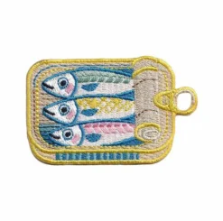 Sardine Tin, Food, Fish, Embroidered, Iron on Patch