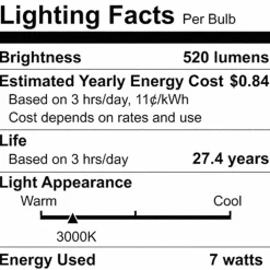 Satco 7w AR111 COB LED 520 Lumens G53 Base 3000K 12v 12 Degree Spotlight Bulb
