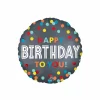 18" Satin Confetti Burst Birthday Foil Balloon