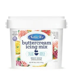 Satin Ice White Buttercream Icing Mix - 4lb. Pail Bucket