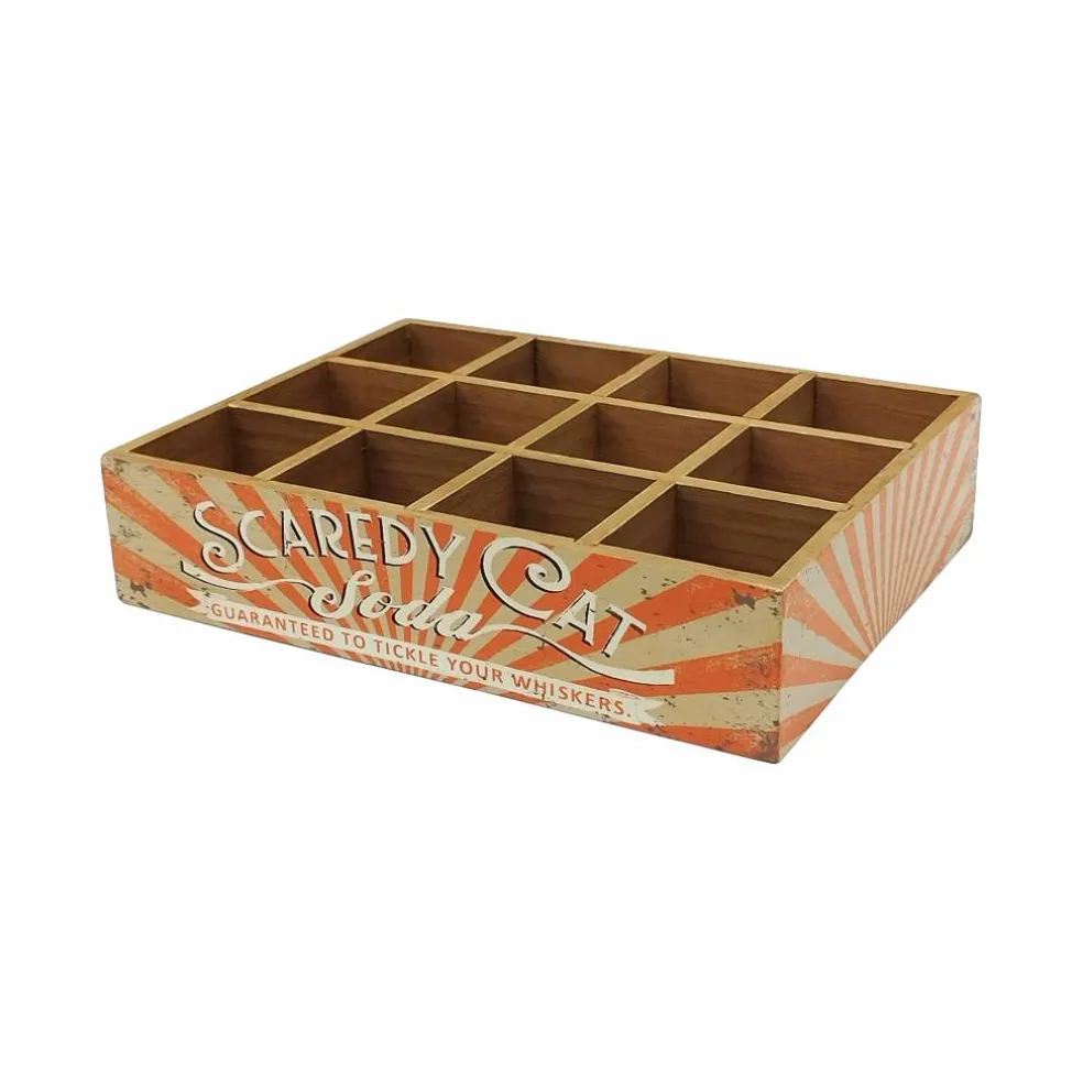 13.75" Scaredy Cat Soda Wood Bottle Crate by Ashland®