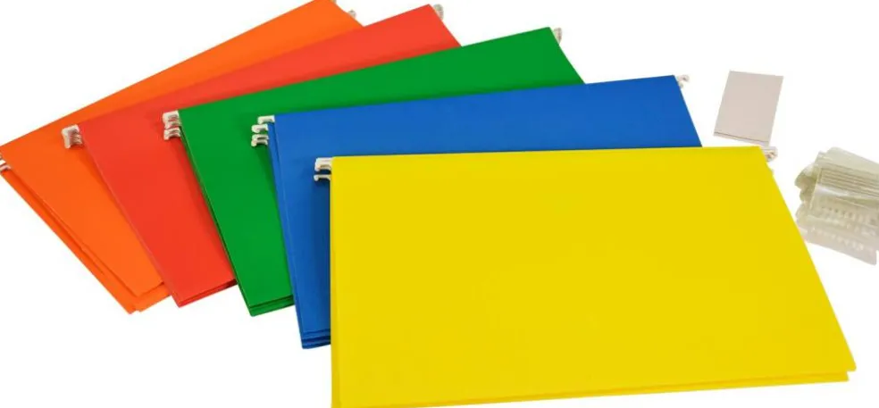 School Smart Hanging File Folders, Legal Size, 1/5 Cut Tabs, Assorted Colors, Pack of 25