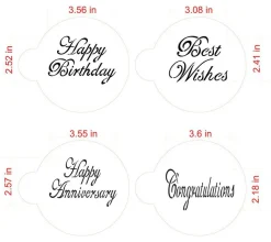 Script Celebration Cookie Stencil Set | C568 by Designer Stencils | Cookie Decorating Tools |