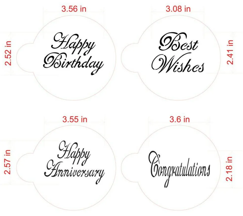 Script Celebration Cookie Stencil Set | C568 by Designer Stencils | Cookie Decorating Tools |