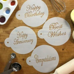 Script Celebration Cookie Stencil Set | C568 by Designer Stencils | Cookie Decorating Tools |
