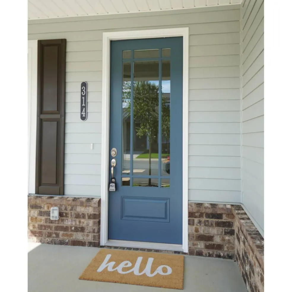 Script Hello Doormat, Off White/ Natural