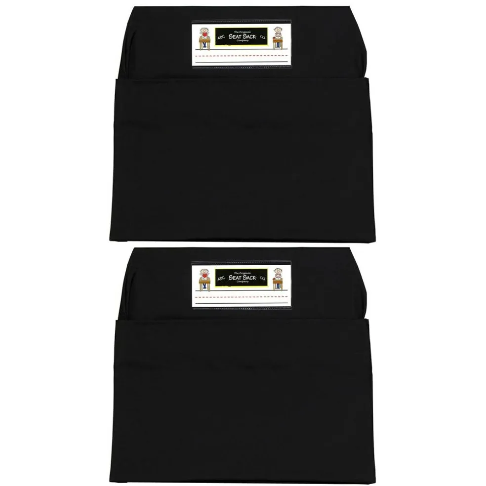 Seat Sack, Medium, 15 inch, Chair Pocket, Black, Pack of 2