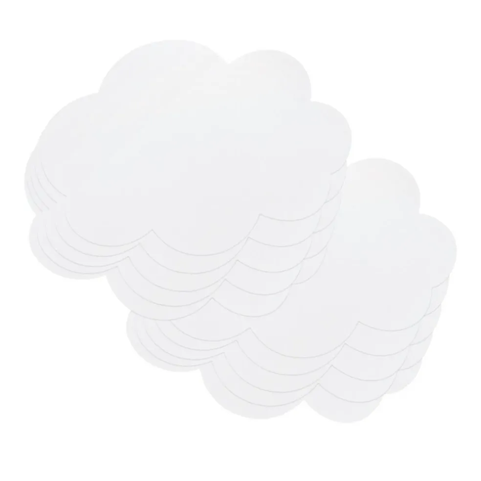 Self-Stick Dry Erase Clouds, White, 7" x 10", 10 Count