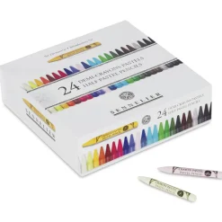 Sennelier Woodless Pastel Pencils - Set of 24, Assorted, Half Sticks