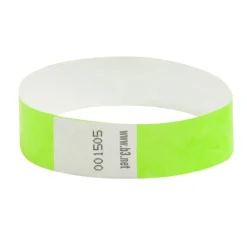 Sequentially Numbered Security Wristbands, 3/4", Green, Pack of 100