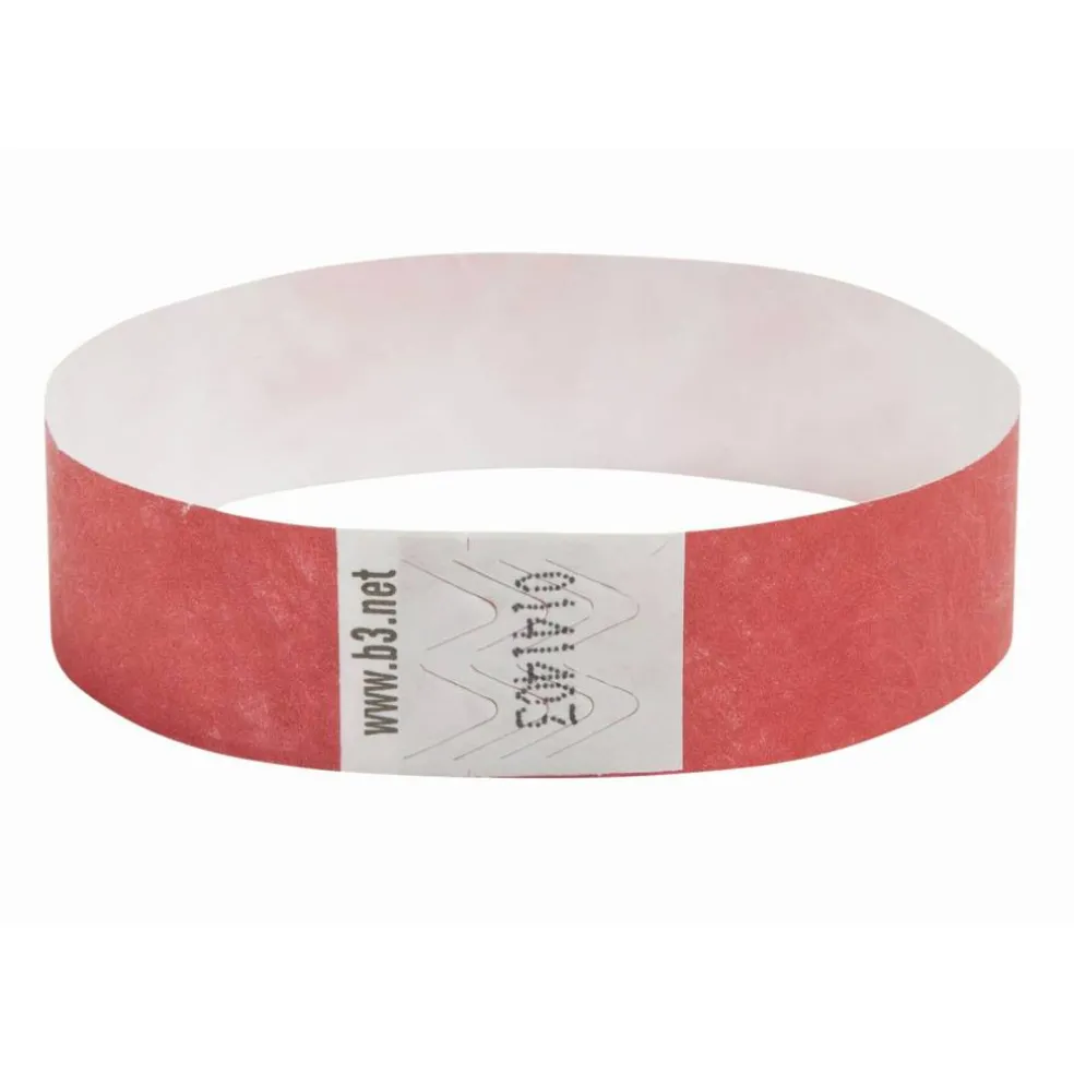 Sequentially Numbered Security Wristbands, 3/4", Red, Pack of 100