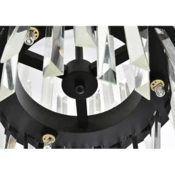 Serephina 12 inch crystal round pendant light in black