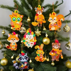 24 Set Fall Woodland Animal Craft Kits, DIY Thanksgiving Foam Sticker Ornaments with Owl Fox Bear Rabbit Squirrel Designs for Kids Classroom Activities Party Favors