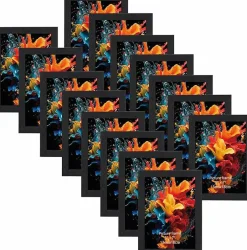 Set of 15 Black 5x7 Picture Frames, MDF Wood Photo Frames 5x7 for Wall or Tabletop Display, Multi-Pack Gallery Frame Set for Home Office Decor