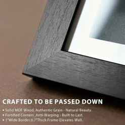 Set of 4 Black 5x7 Picture Frames, Wooden Photo Frames with Tempered Glass for Wall or Tabletop Display, Horizontal Vertical 7x5 Frames for Home Decor & Art Prints