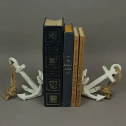 Set of 2 Cast Iron Ship Anchor Bookends Nautical Home Decor Sculptures