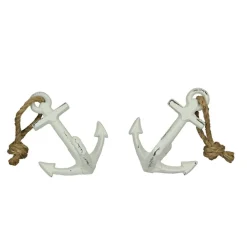 Set of 2 Cast Iron Ship Anchor Bookends Nautical Home Decor Sculptures