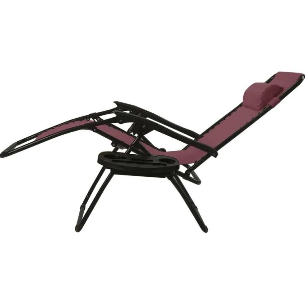 Set of 2 Folding Zero Gravity Recliner Chairs with Cup Holder Tray and Headrest for Patio or Lawn