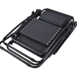 Set of 2 Folding Zero Gravity Recliner Chairs with Cup Holder Tray and Headrest for Patio or Lawn