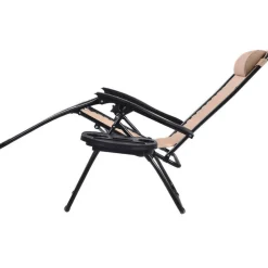 Set of 2 Folding Zero Gravity Recliner Chairs with Cup Holder Tray and Headrest for Patio or Lawn