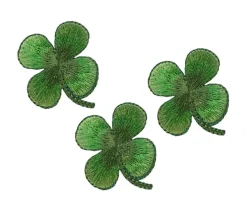 Set of 3, Four-leaf Clover, Shamrock, Embroidered, Iron on Patch