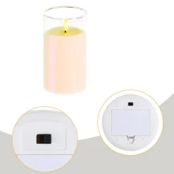 Set of 3 Glass Flameless LED Candles with Remote Control, Multi-Color Flickering Candles