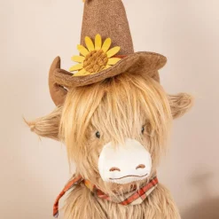 Set of 2 17.75"H Fall Highland Cow Shelf Sitter