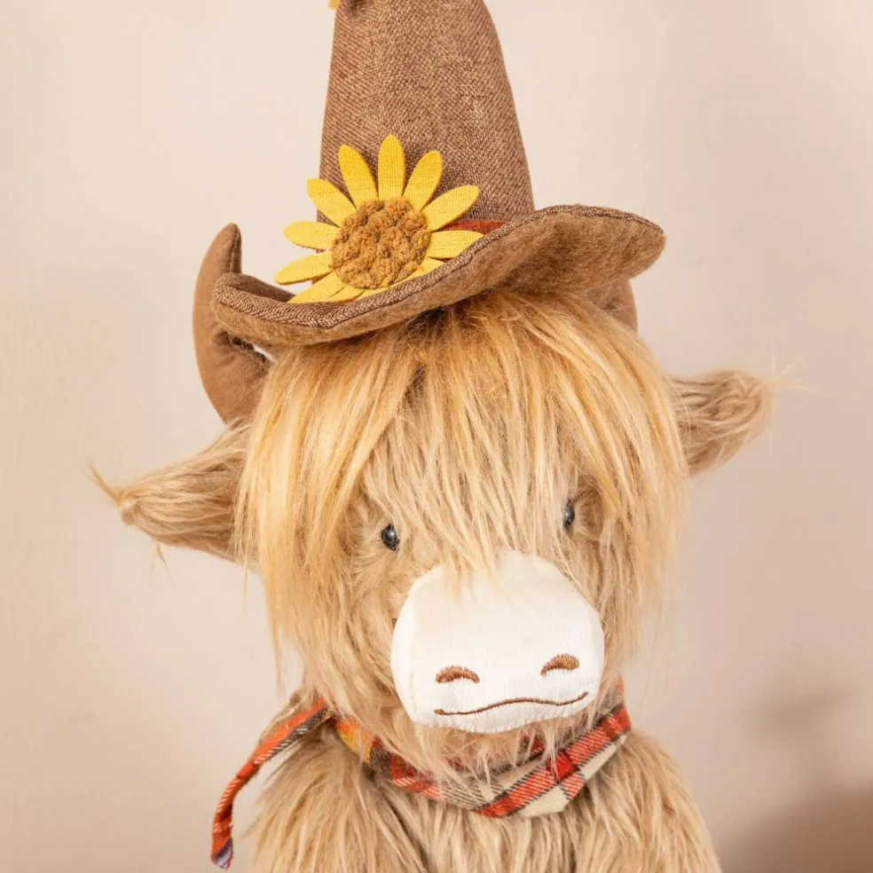 Set of 2 17.75"H Fall Highland Cow Shelf Sitter