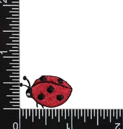 Set of 3, Mini Ladybug, Beetle, Embroidered, Iron on Patch