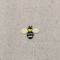 Set of 3, Mini Yellow Bumble Bee, Embroidered, Iron on Patch