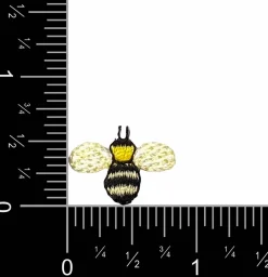Set of 3, Mini Yellow Bumble Bee, Embroidered, Iron on Patch