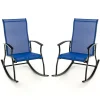 Set of 2 Outdoor Rocking Chairs with Breathable Backrest Design