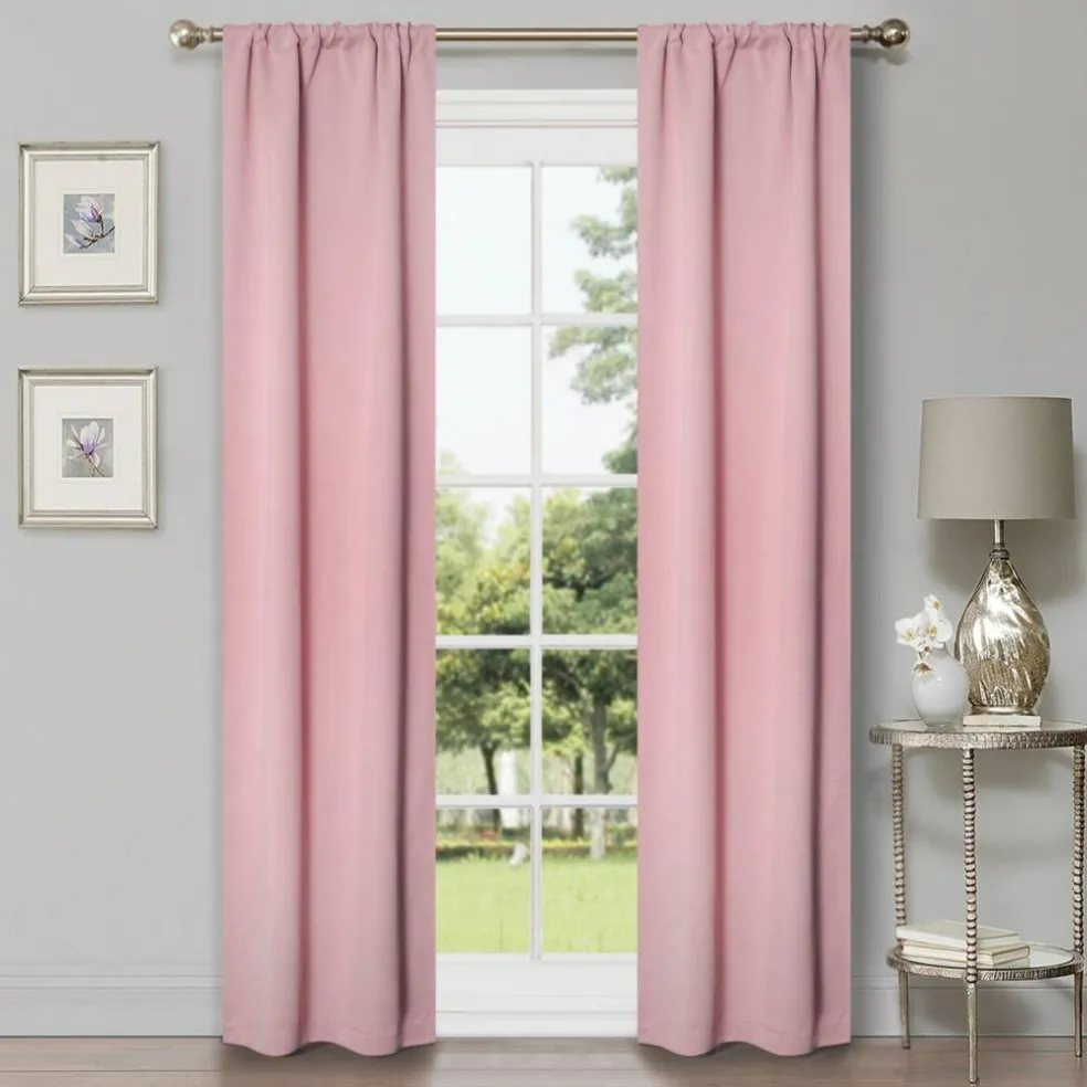 Set of 2 Panel Blackout Curtains Set, Durable Polyester Window Drapes with Thermal Insulation and Noise Reducing Features