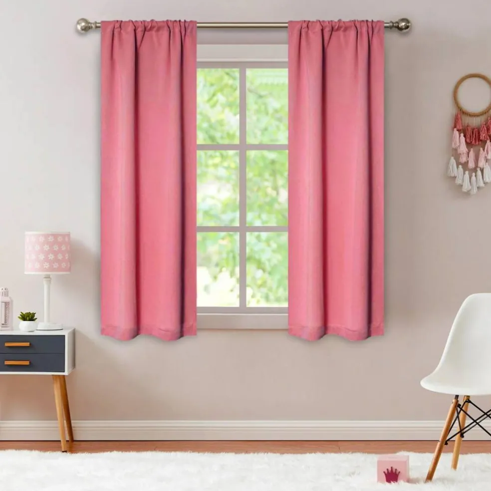 Set of 2 Panel Blackout Curtains Set, Durable Polyester Window Drapes with Thermal Insulation and Noise Reducing Features