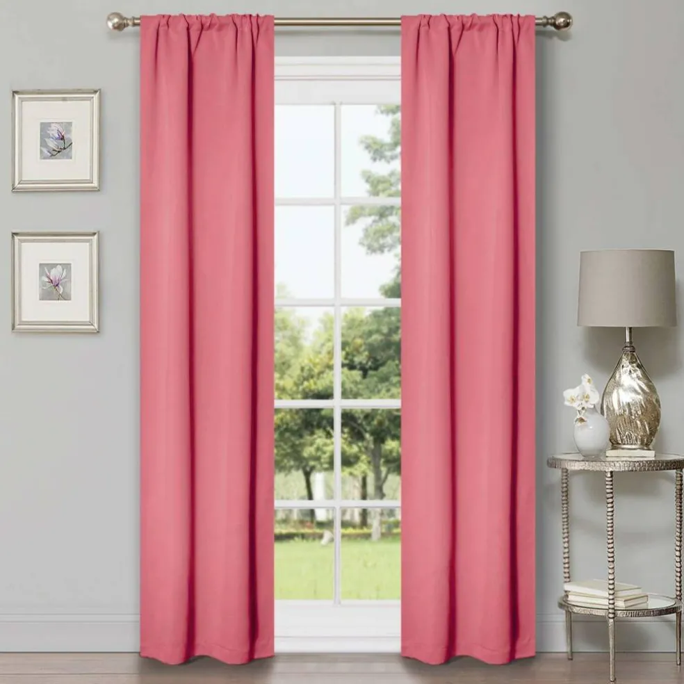 Set of 2 Panel Blackout Curtains Set, Durable Polyester Window Drapes with Thermal Insulation and Noise Reducing Features