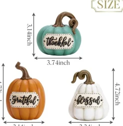 Set of 3 Resin Fall Pumpkins