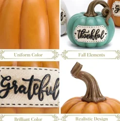 Set of 3 Resin Fall Pumpkins