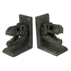 Set of 2 Resin Tyrannosaurus Rex T-Rex Skull Bookends Decorative Book Decor