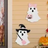 Set of 2 S/2 28"H Halloween Metal Ghosts Yard Stake